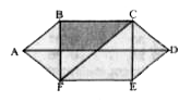 दी गई आकृति में, ABCDEF एक सम षड्भुज है जिसकी भुजा 12 सेमी. है। आपछादित भाग का क्षेत्रफल (सेमी में) क्या है?