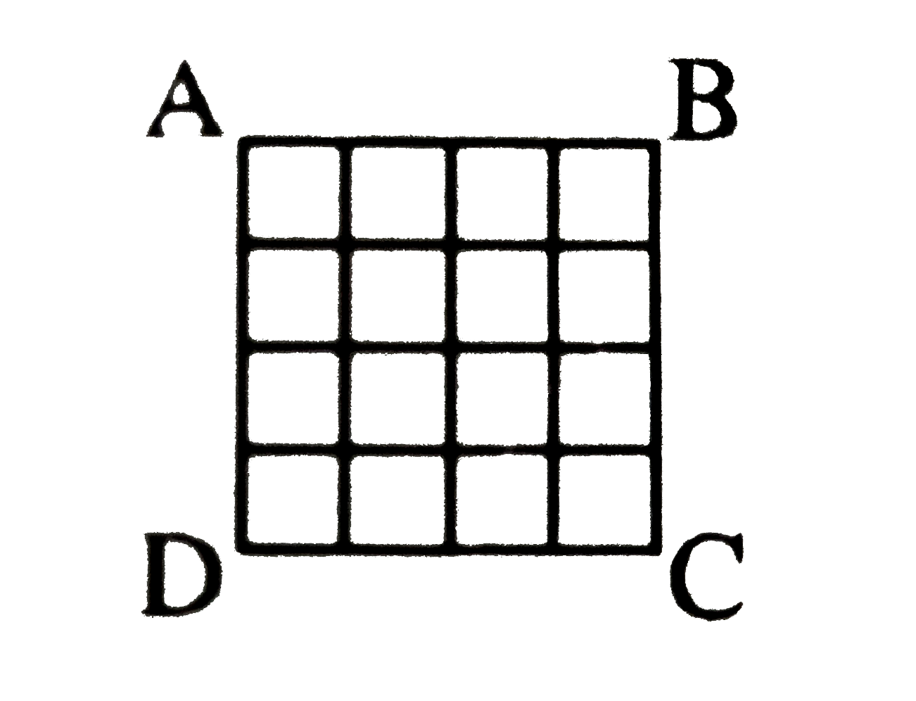 दी गई वर्ग आकृति ABCD में कितने वर्ग है ?