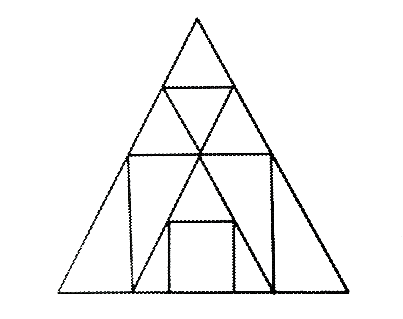 दी गई आकृति में त्रिभुजों की संख्या ज्ञात कीजिए ।