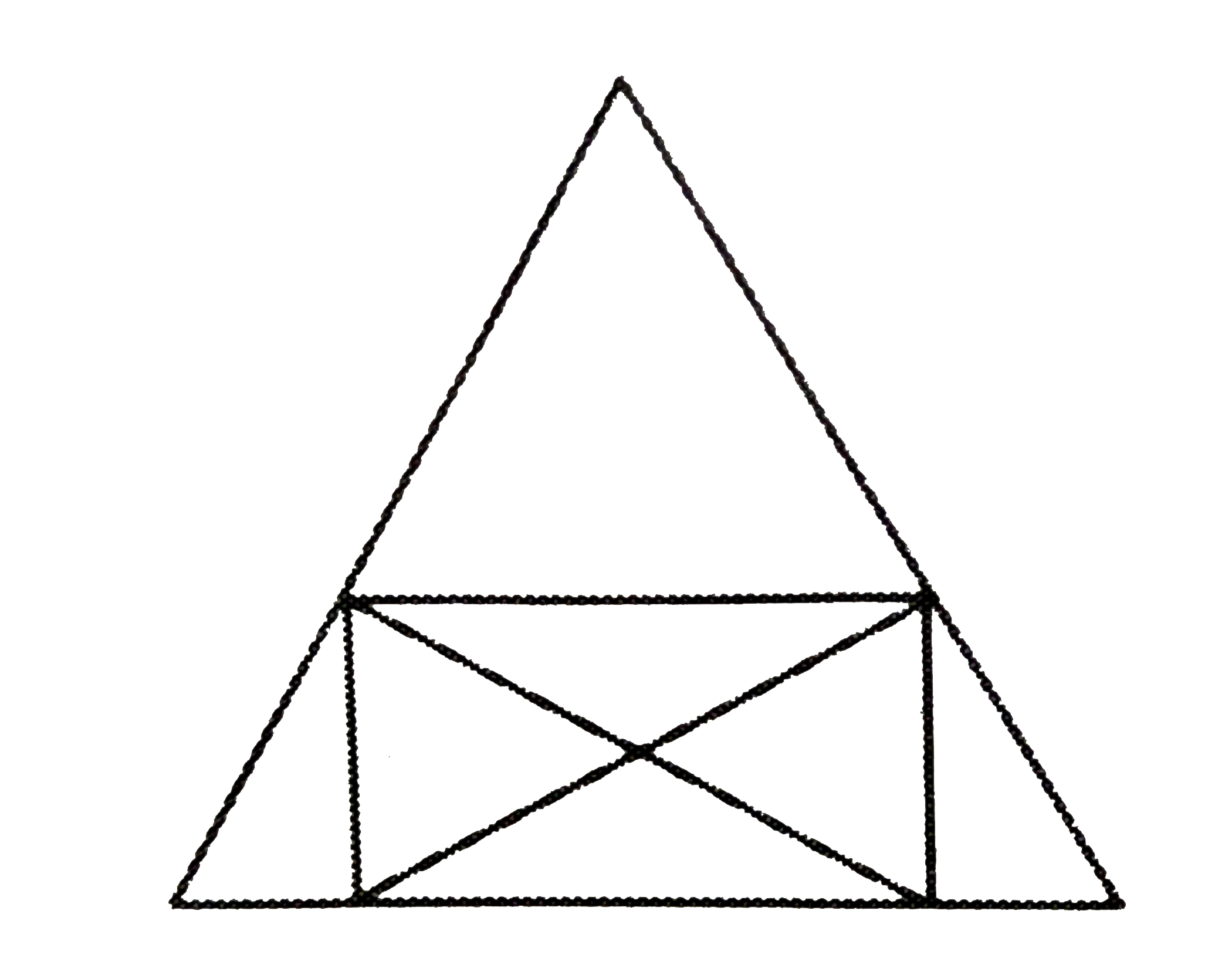 निम्नलिखित आकृति में त्रिभुजों की संख्या ज्ञात करे :