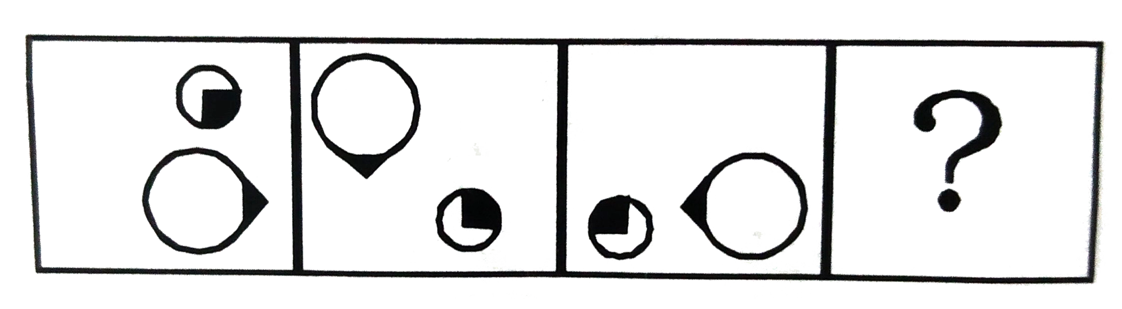 विकल्प में दी गई कौन-सी आकृति प्रश्न-सूचक स्थान पर आएगी ।
