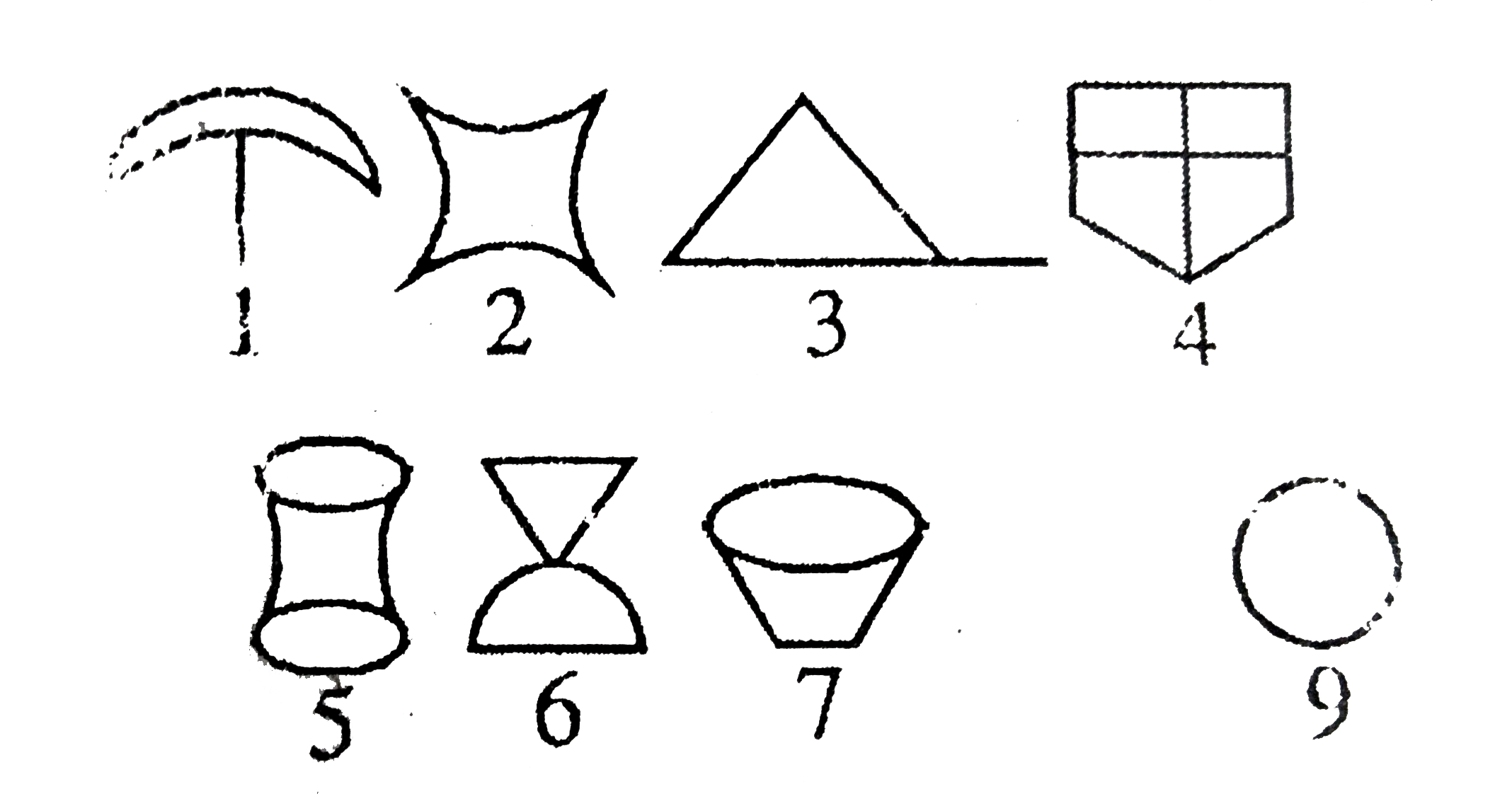 नीचे आकृतियों का अनुक्रम दिया गया है जिनका वर्गों में समूहन किया जा सकता है | दिये गये विकल्पों में से उस ग्रुप को चुनिए जिसमें आकृतियों को वर्गीकृत किया जा सकता है |