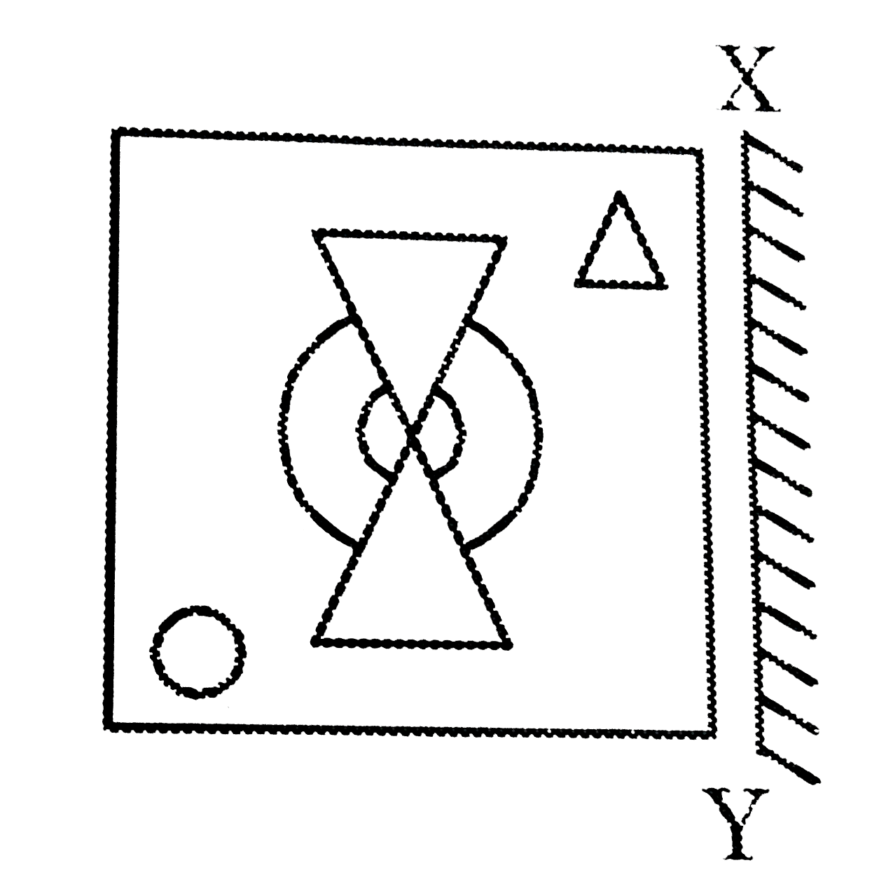 यदि एक दर्पण को XY रेखा पर रखा जाए, तो दी गई उत्तर आकृतियों में से कौन-सी आकृति प्रश्न आकृति की सही प्रतिबिंब होगी ?