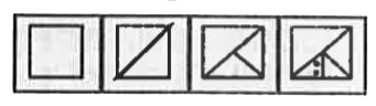 Directions: A paper is folded as shown in the given figures and two holes are made. When opened how will it appear? Choose from the given responses.