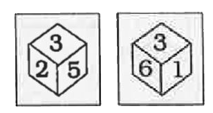 Two positions of a dice are given. Which number would be at the top when bottom is 2 ?
