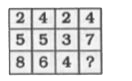 Select the missing number from the given respones,