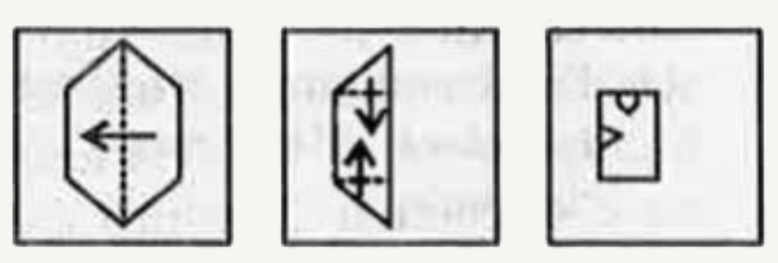 A piece of paper is folded and punnched as shown below in the question figures. From  the given  answer figures, indicate how it will appear when opened ?