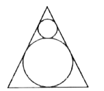 In the given figure, ABC is an equilateral triangle. Two circles of radius 4 cm. and 12 cm. are inscribed in the triangle. What is the side in (cm.) of an equilateral triangle?