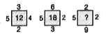 Find the missing number from the given responses in each of the following questions.