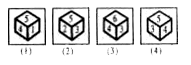 Four views of one cube are given below. Each of the six faces of cube is numbered. In figure 3. which number will be opposite to the face with number 3?