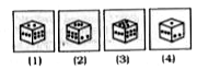 The following diagram shows the different view of same cube. Find out how many spots are on face directly opposite to the face of the cube having 6 spots: