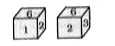 Two positions of a cube are given. Based on them find out which number is found opposite number 1 in the given cube.
