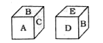 Two positions of a cube are shown , based on the diagrams which letter is opposite to A ?