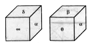 Two positions of a cube are shown below. What will come opposite to face containing 'delta'