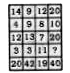 The numbers are wrltten in the cells of the matrix according to some system. Find out the number amongst the alternatives which can replace (?) mark given in the cell of the matrix.