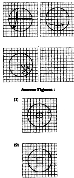 A piece of paper is folded and punched as shown below in the question figures. From the given answer figures, indicate how it will appear when opened.