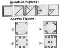 A piece of paper is folded and punched as shown below in the question figures. From the given answer figures, indicate how it will appear when opened.