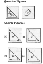 A piece of paper is folded and punched as shown below in the question figures. From the given answer figures, indicate how it will appear when opened.