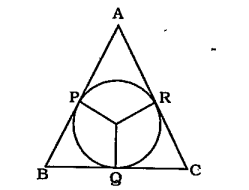 In the given figure , trinagle ABC is circumscribed touching the circle at P, Q, R If AP = 4 cm, BP = 6 cm , AC = 12 cm , then find the radius of the circle