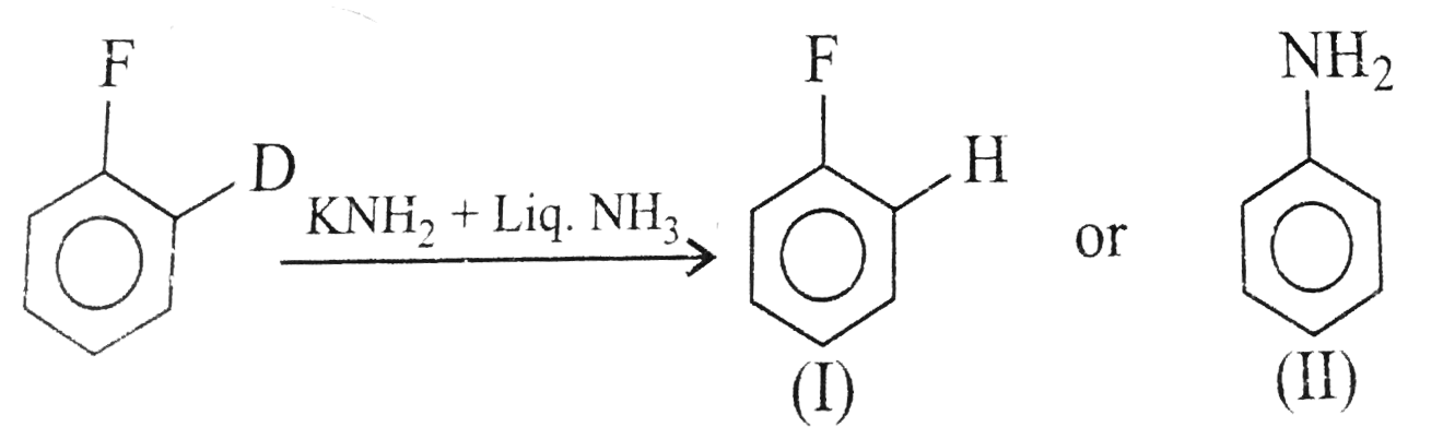 a. Show that reaction of o- bromogluro benzene with Mg produces benzyene.   b. Why does I- cj,prp-2.6- dimerhyl benzene not undergo elimination-addition reaction with NaNH(2) in liq. HN(3)?    c. Why does bromobenzyene react faster than 2.6- dideuteriobromonbenzene with NaNH(2) in liw. NH(3)?   In the following reactions:      Explain why the formaiton of (I) is faster than that of (II).   c. Why does compound (A) on heating  give benzyene  intermediate which dimeries to give product (B).
