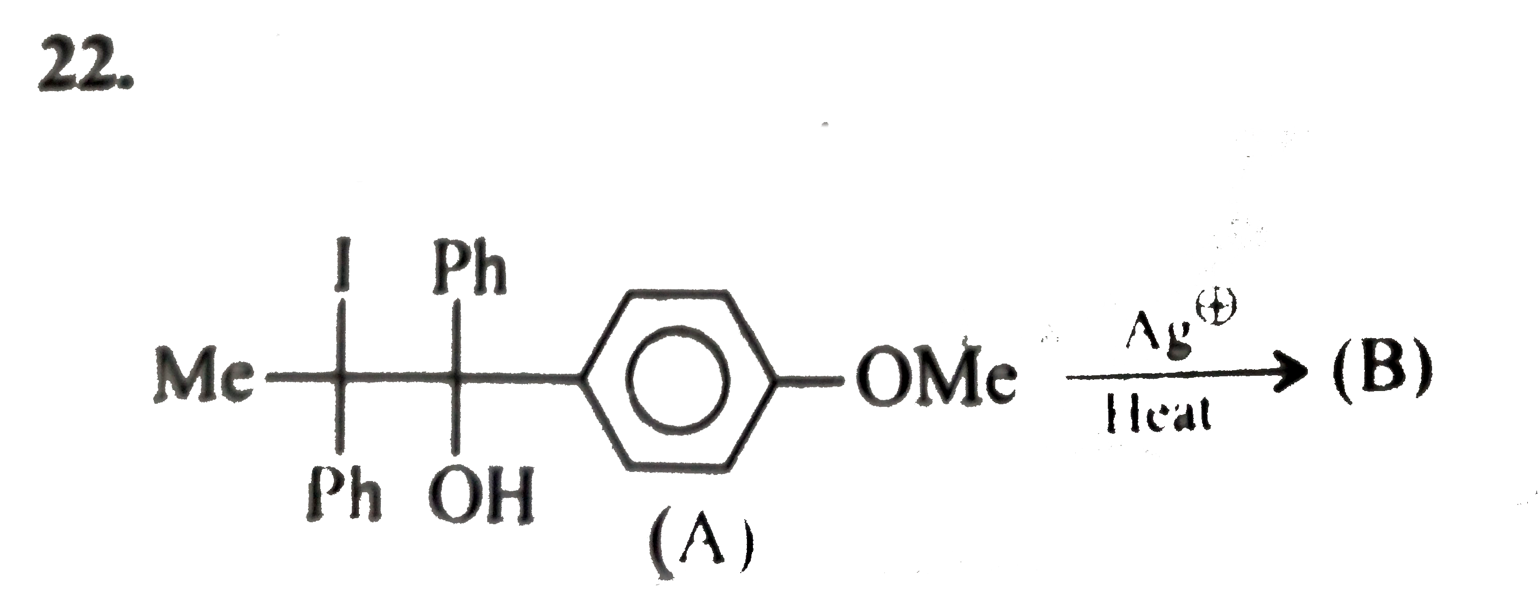 Assign the structure of (B), the principal organic product of the following reaction: