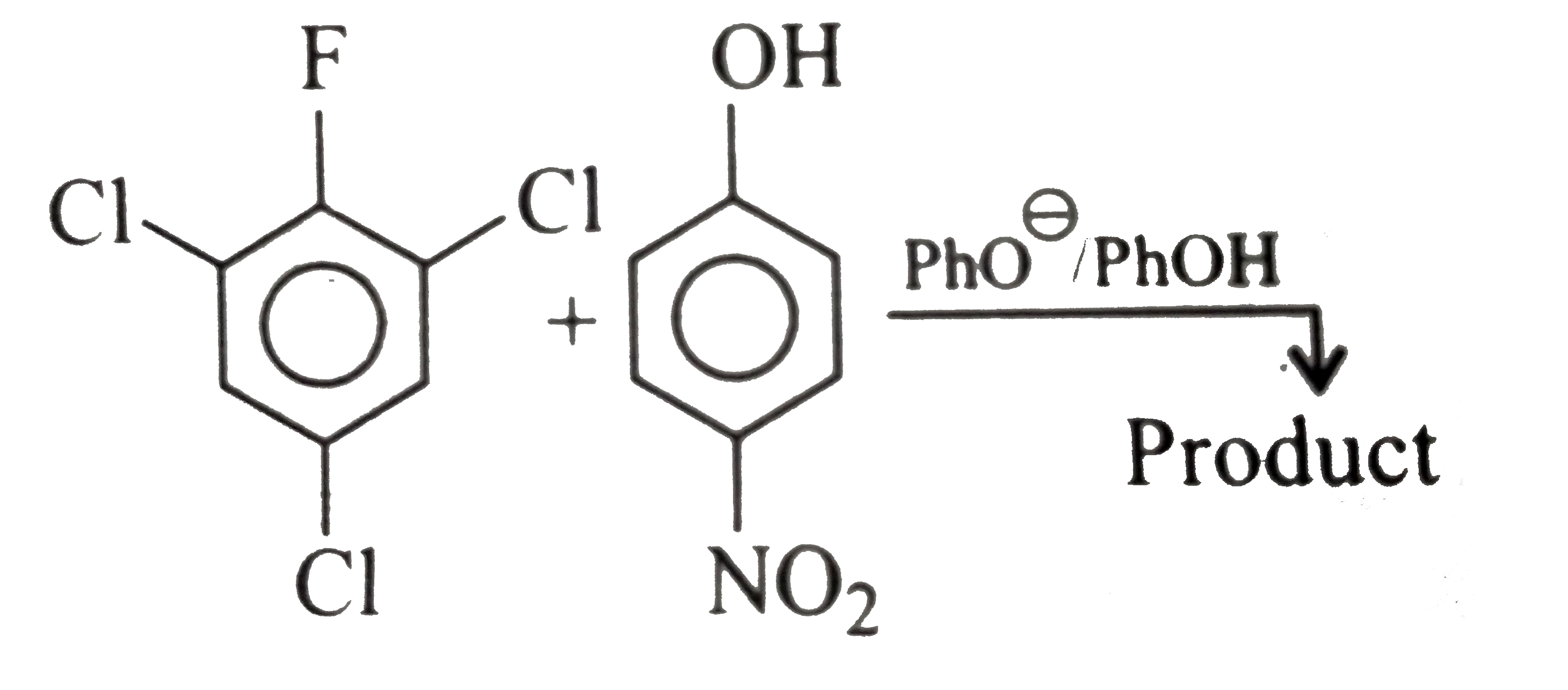 Assertion (A):    The product is:    Reason (R ): p-NO(2)-C(6)H(4)O^(-) is a stronger nucleophile than PhO^(-).