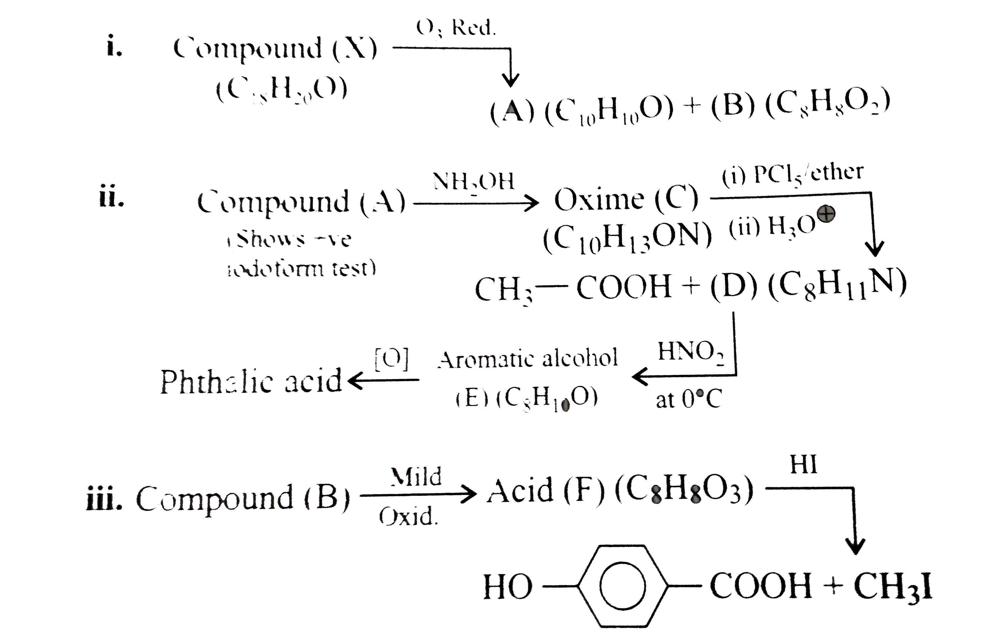 i.      iv. Compound (X) has the highest melting point among its isomers.   Compound (D) is: