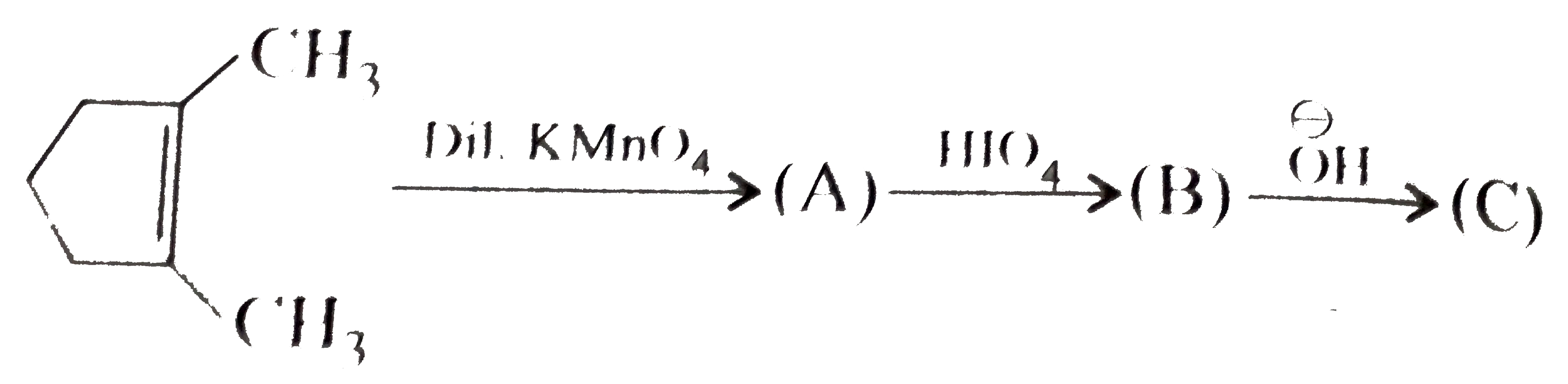 Suggest appropriate structure of compound (A)  (The number of carbon atoms remains the same throughout the reaction.)