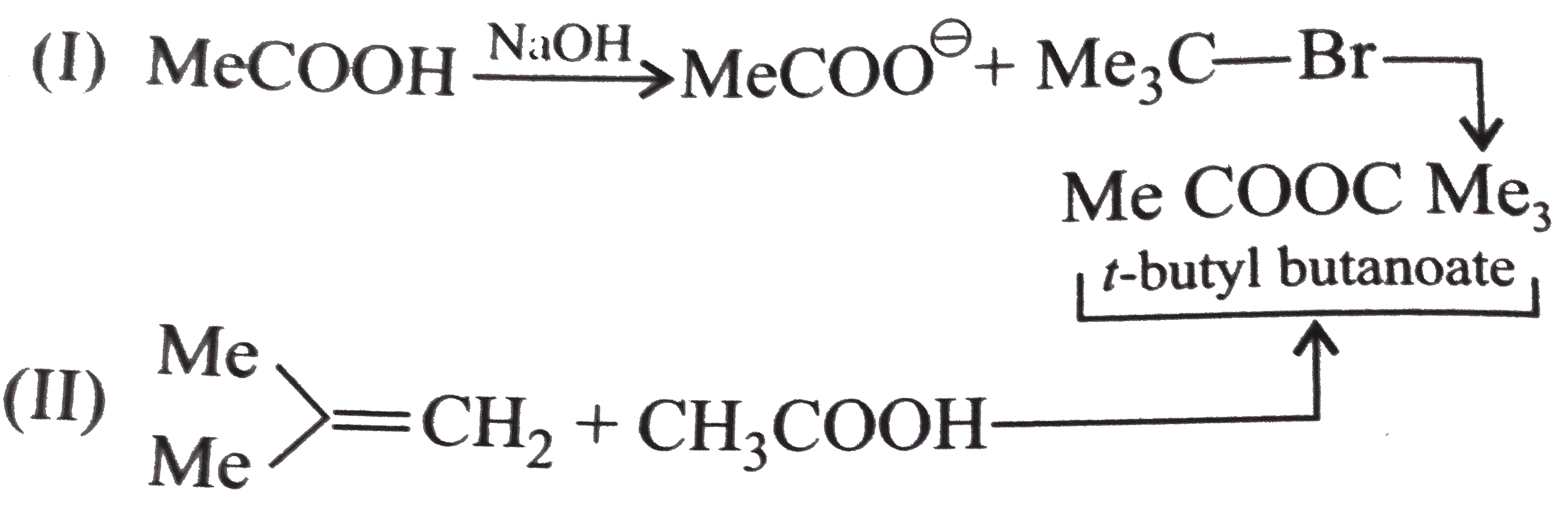 Which of the following statements is/are correct about the preparation of t-butyl ethanoate.   .