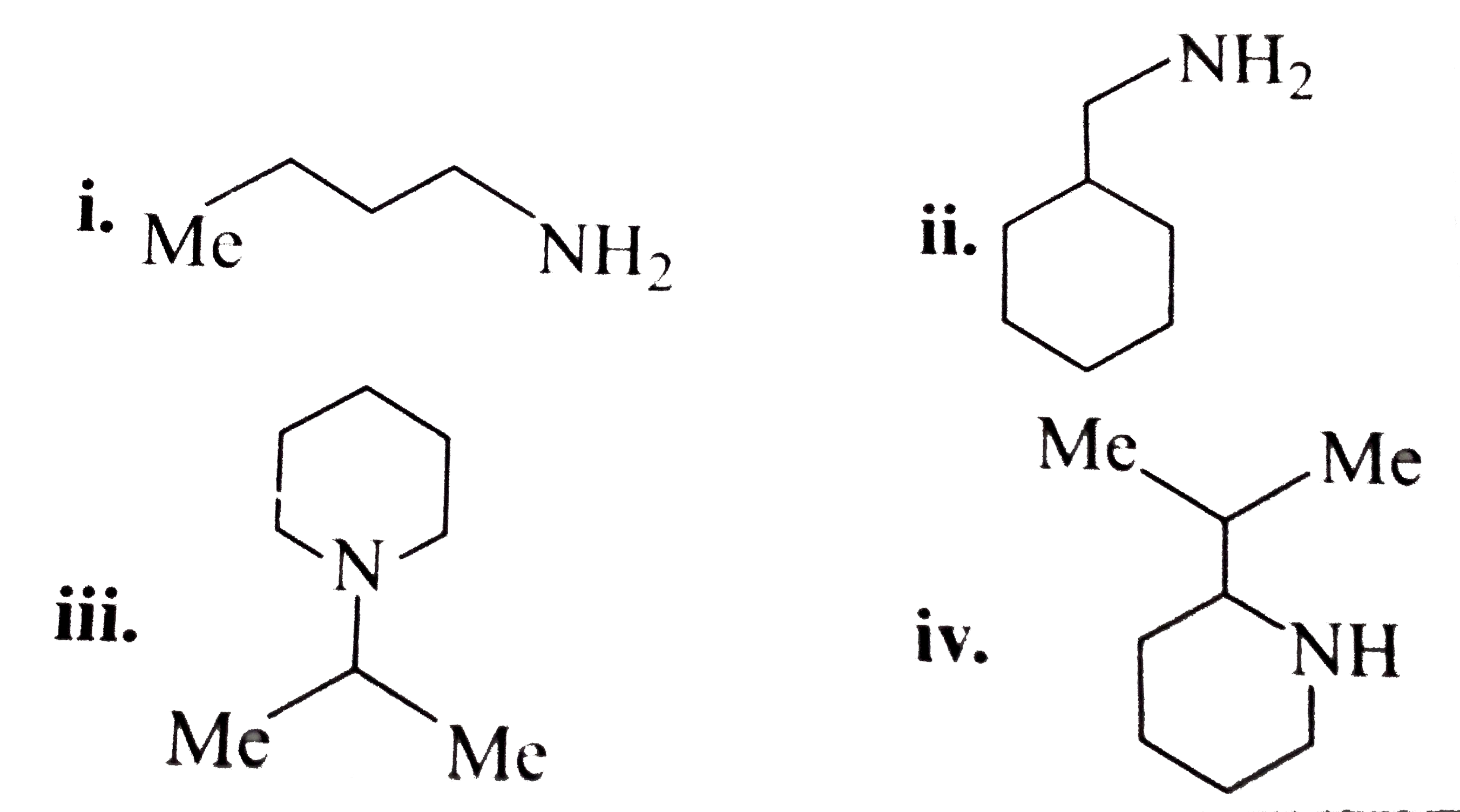 Give the reactants of the following amines obtained by reduction with  LAH.