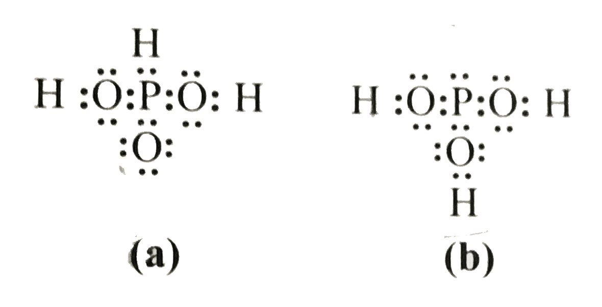 H(3)PO(3) can be represented by structure (a) and (b) shown below. Can these two structures be taken as the canonical forms of the resonance hybrid representing H(3)PO(3) ? If not, give reasons for the same.