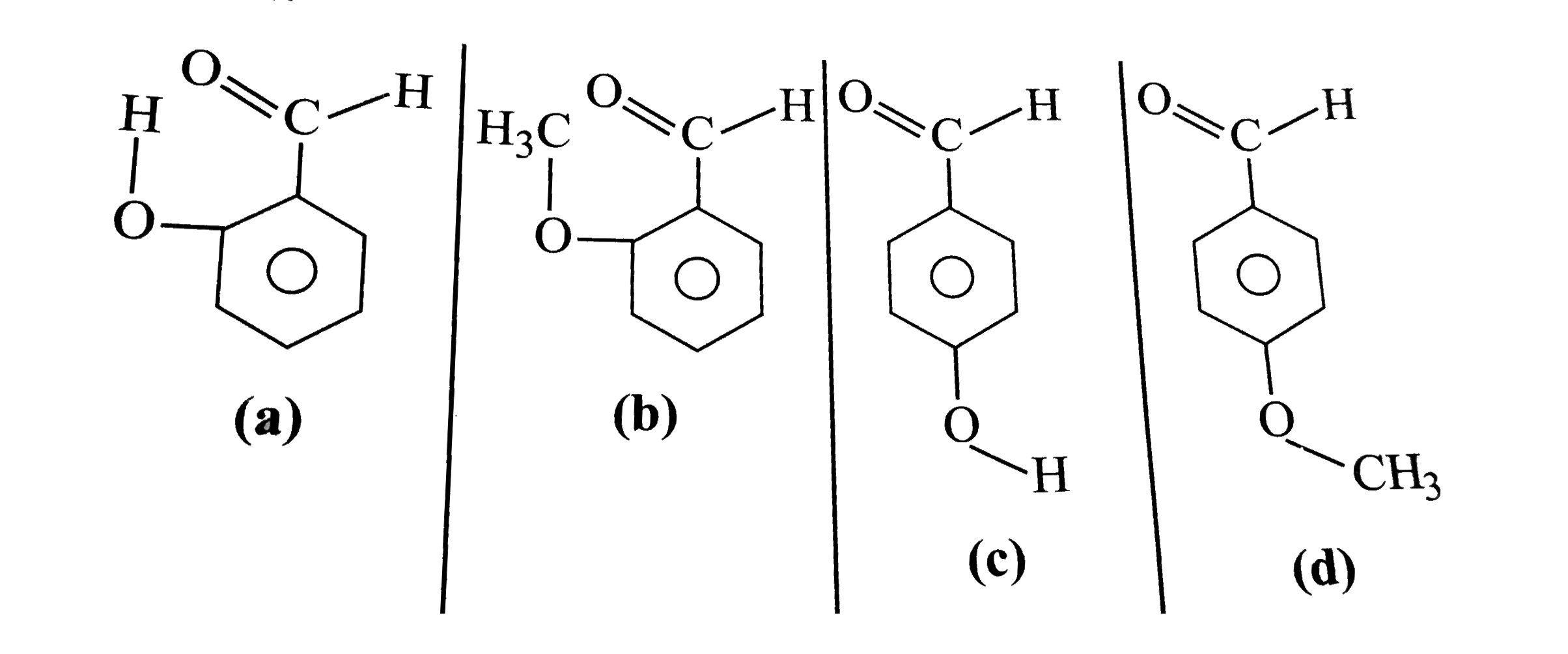 How do you account for the difference in melting points between (a) and (b) between (c ) and (d) and between these two differences ?    .