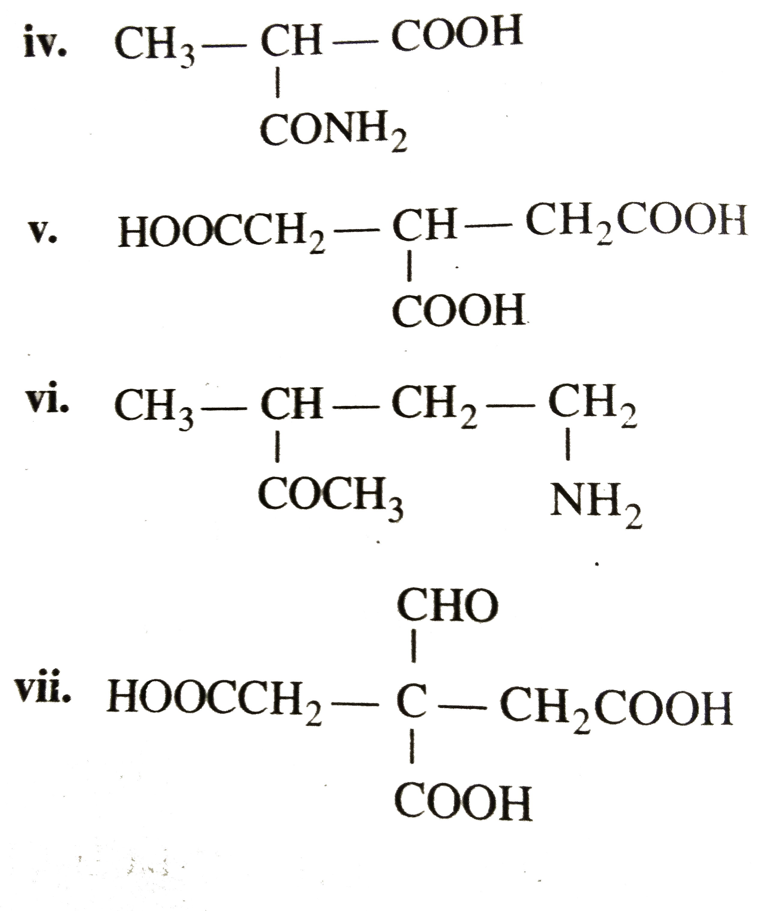 Give The Iupac Names For The Following Polyfunctional Compounds
