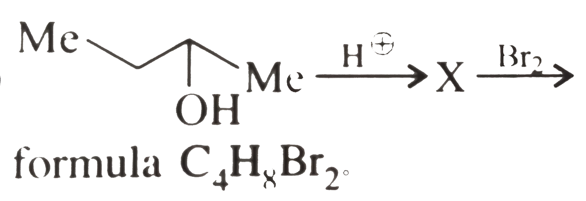 Five compounds with formula C(4)H(8)Br(2)   How many structrue of (X) are possible?