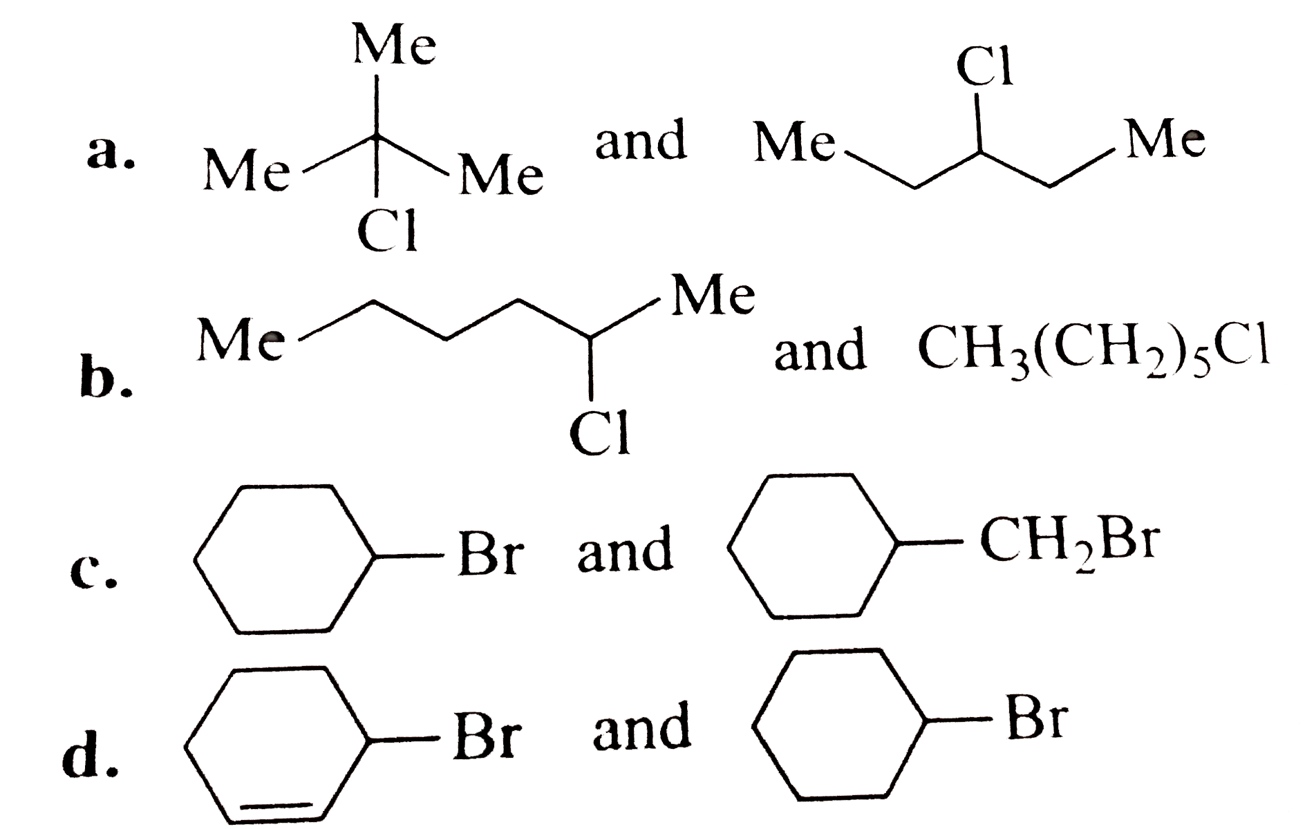 Of the following pairs, which is the faster SN^1 reactions ?   .