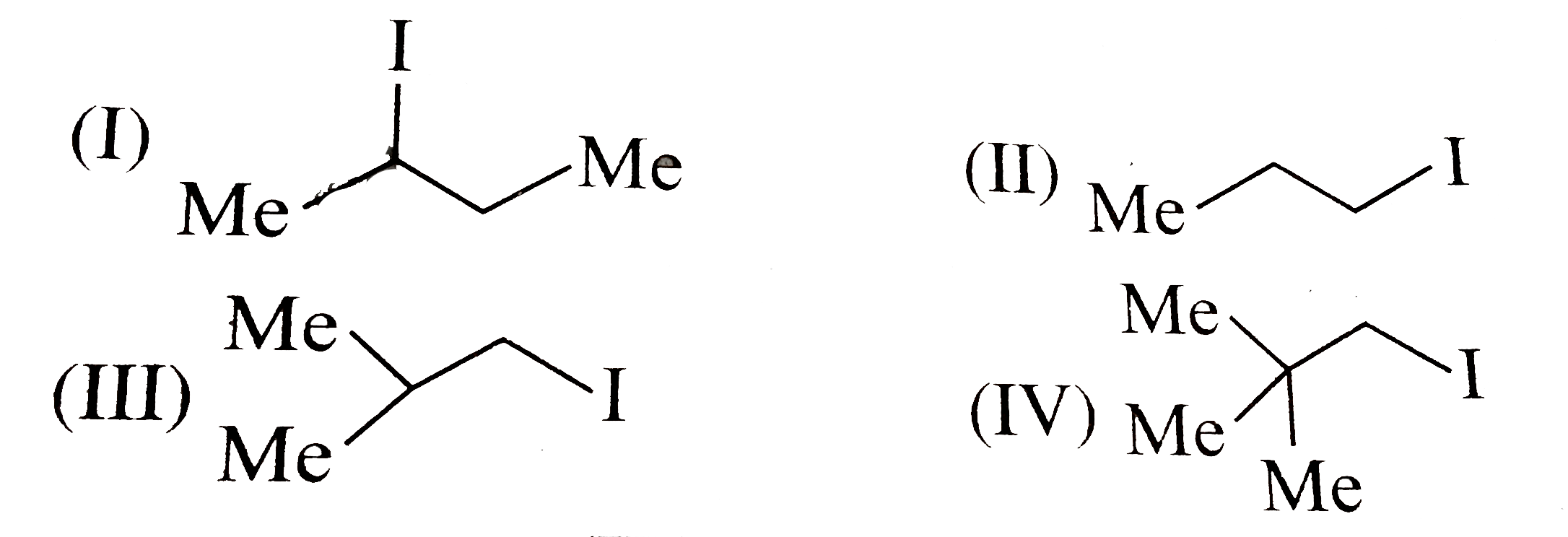 The decreasing order of dehydrohalogenation of the following compounds is :   .