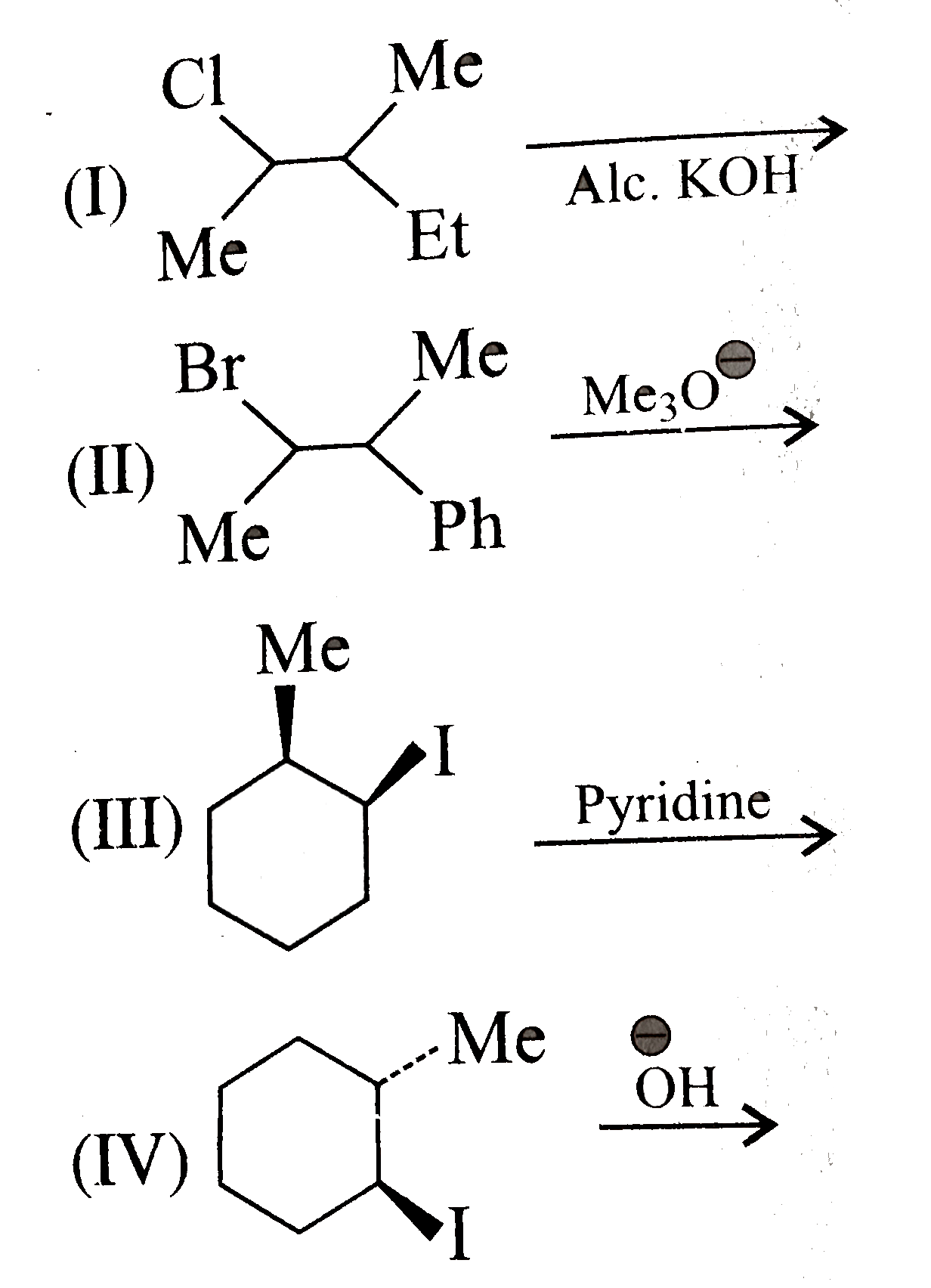 Which of the following reactions is Hofmann elimination ?   .