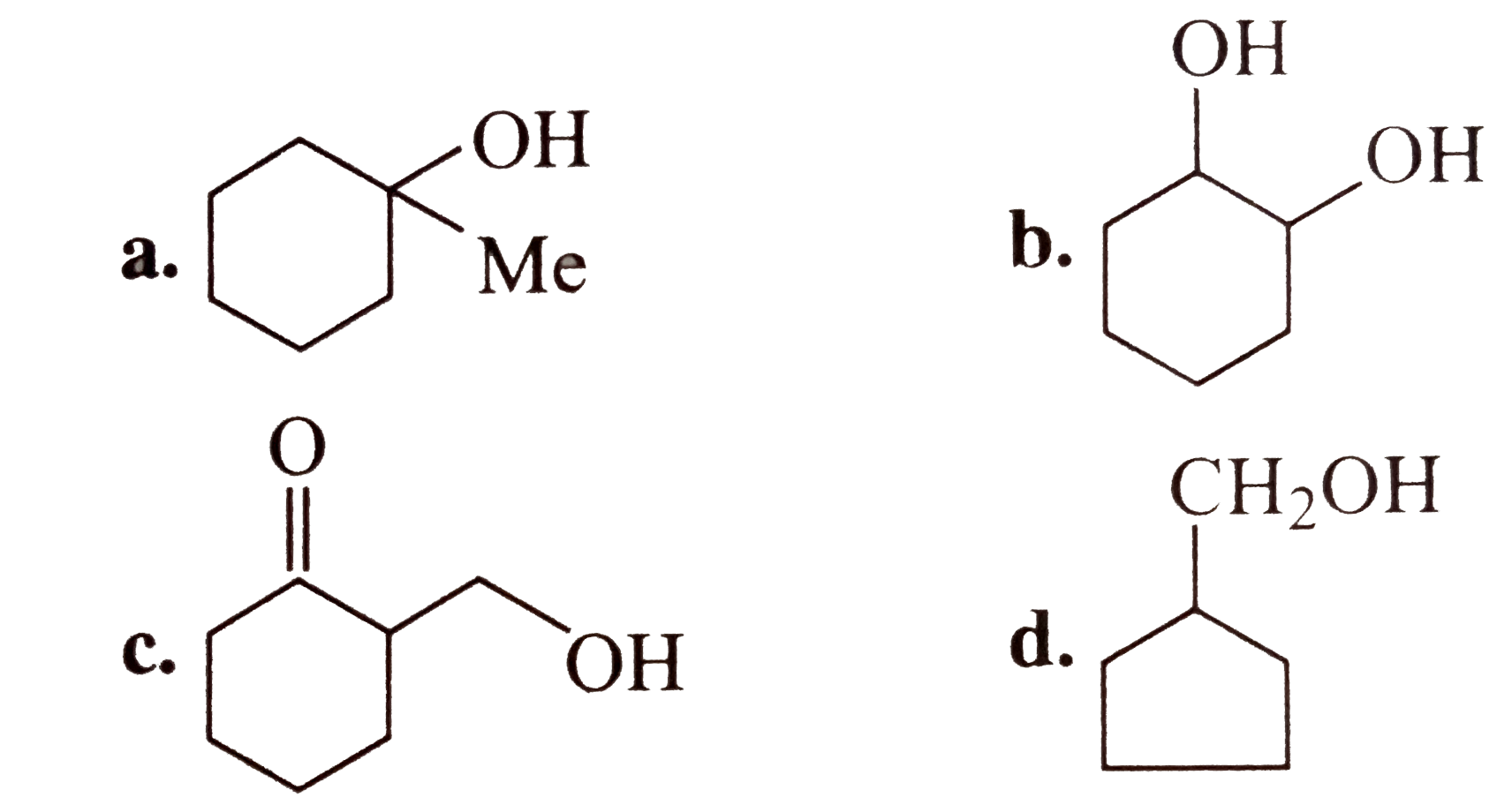 Identify the products of dehydration of following alcohols.