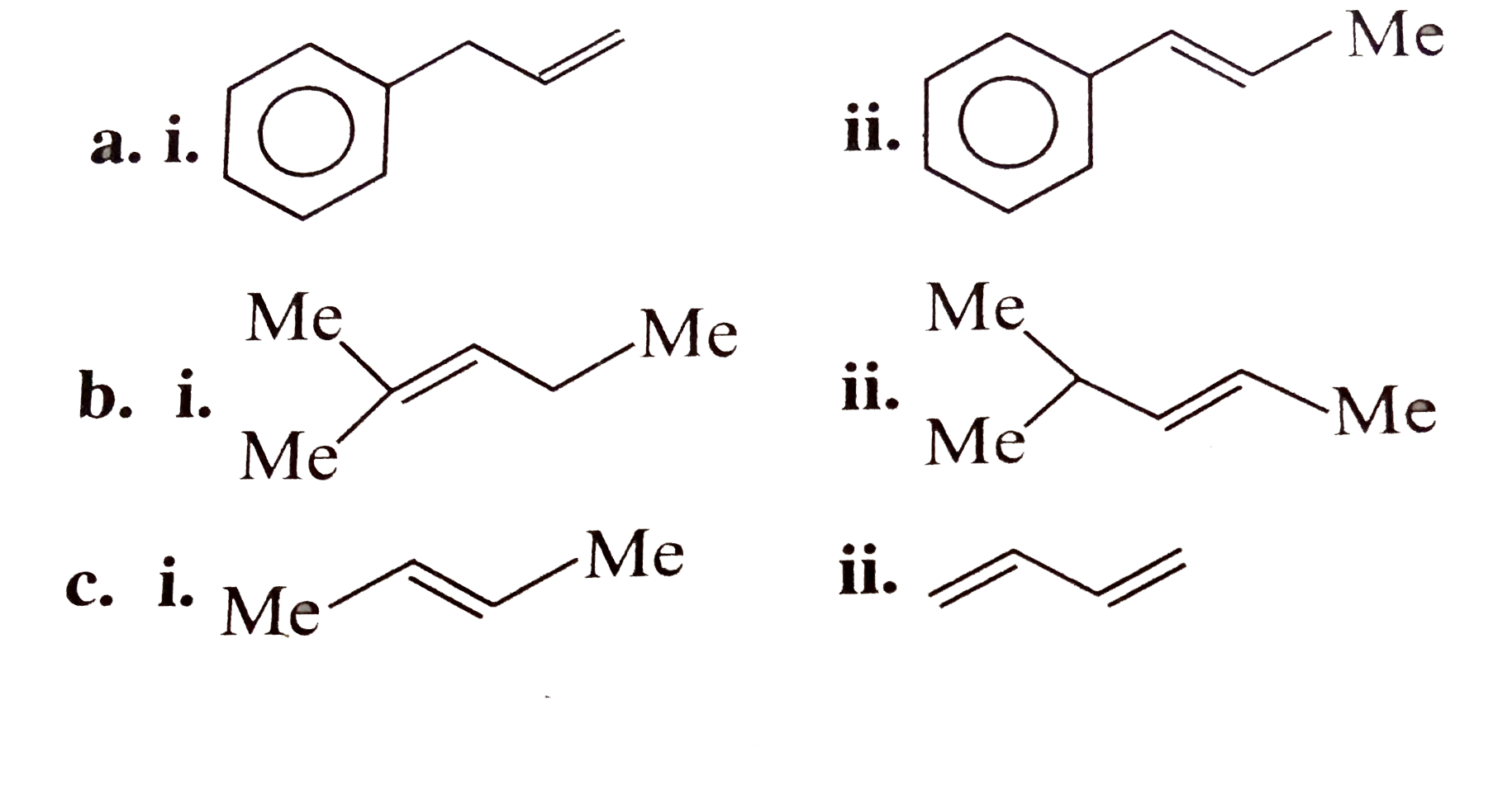 Which one is more reactive towards acidcatalysed hydration ? Predict the stereochemical alcohols formed form the compound.   .