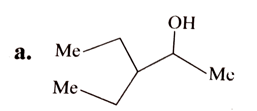 Give the products of the reaction with conc. H(2)SO(4) of :   a.    b.     c.     d. 1- Methyl cyclohexanol