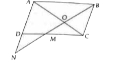 In the figure given below M is the midpoint of side CD of the parallelogram ABCD. What is ON:OB ?