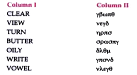 A code  language has been used to written the  words is capital letters in English in column I as  Greek letters in column  II. Greek letters  in column II do not  appear in the same order  as letters  is column I . Decode the language choose the correct  code for the word given  in each question , from amongst the alternatives provided.         CYCLE