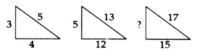 Each of the following questions has a Magical Triangle with Question mark/s. Replace the question mark/s by choosing the correct response from amongst the alternatives given.
