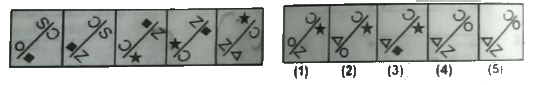 In each of the questions given below which one of the following five answer figures on the right should come after the problem figures on the left, if the sequence ware continued?