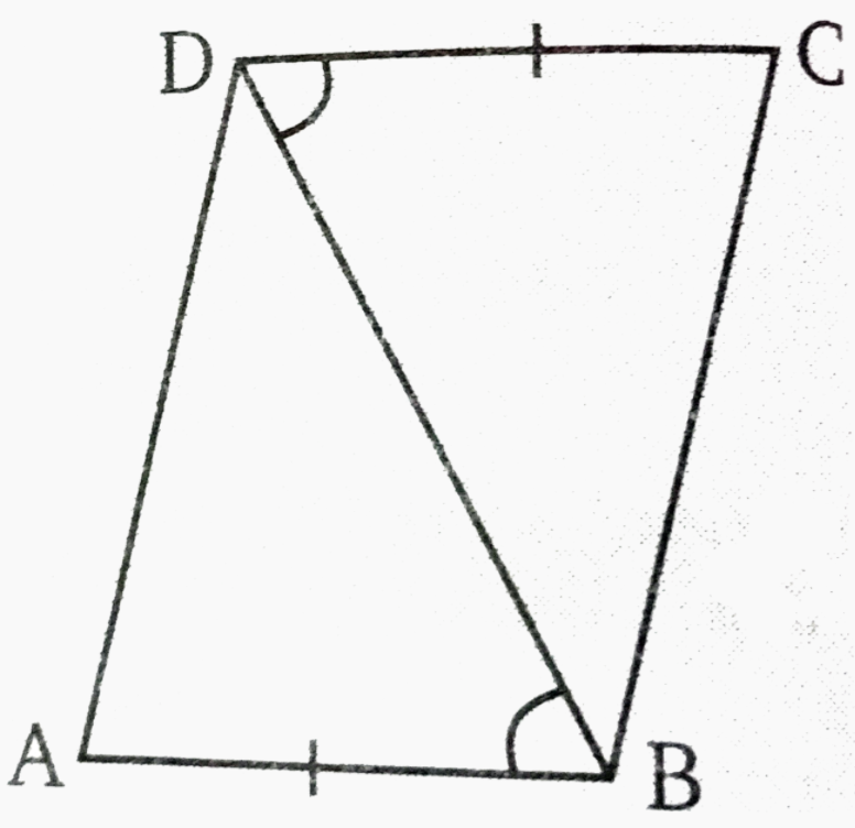 संलग्न चित्र में , यदि AB = DC, angleABD = angleCDB