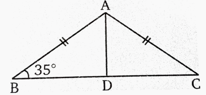 एक समद्विबाहु  त्रिभुज ABC  इस प्रकार है कि AB = AC  तथा AD  आधार BC की माध्यिका  है तब angleBAD=