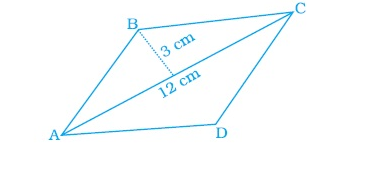 The figure ABCD is a quadrilateral in which AB = CD and BC = AD . Its area is-