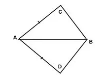 In quadrilateral ACBD, AC = AD and AB bisects angle A. Then the relation between BC and BD is