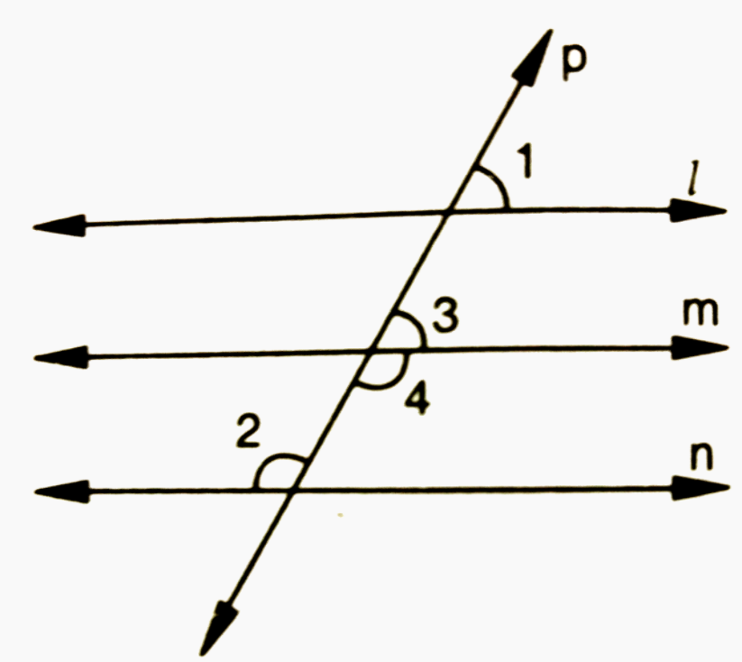 चित्र में, यदि l||m||n तथा  angle 1= 60^(@)  हो तो  angle 2 ज्ञात कीजिए|