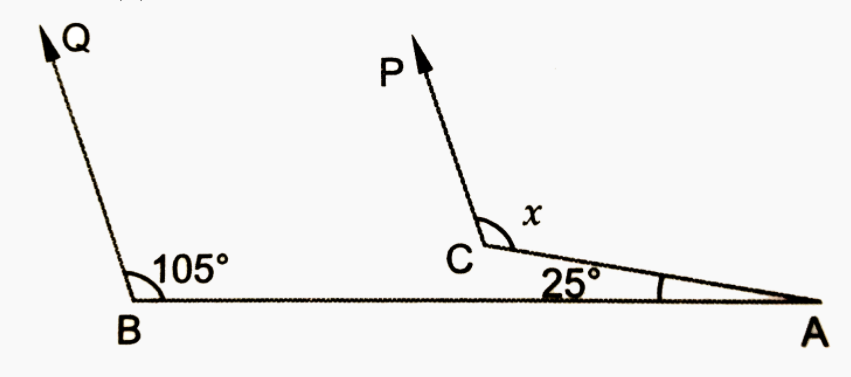 चित्र में,यदि  CP||BQ हो, तो x =